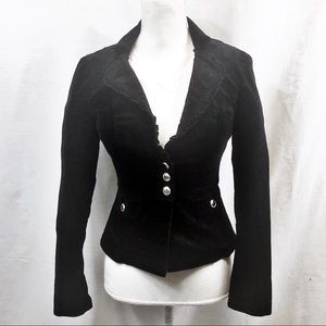 Sz 00 WHBM Black Velvet Blazer